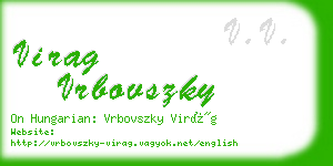 virag vrbovszky business card